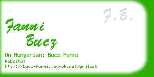 fanni bucz business card